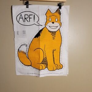 Vintage 1982‎ ANNIE'S Dog Sandy CUT & SEW Fabric Panel 20" Dog ARF